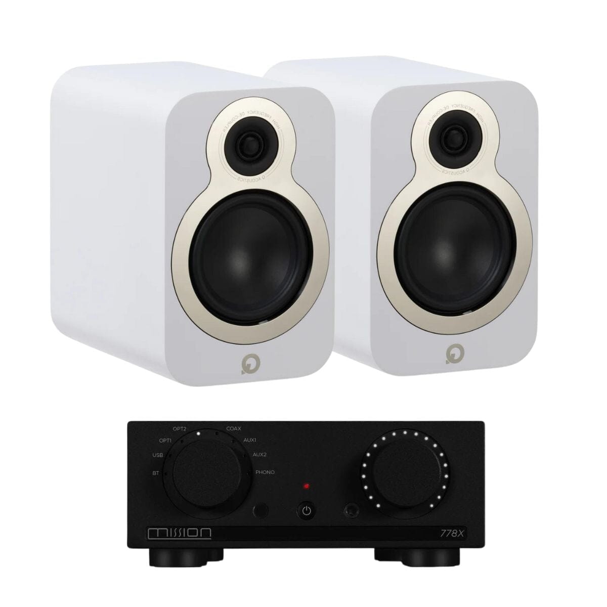 Mission 778X Amplifier + Q Acoustics 3020c Bookshelf Speakers - K&B Audio