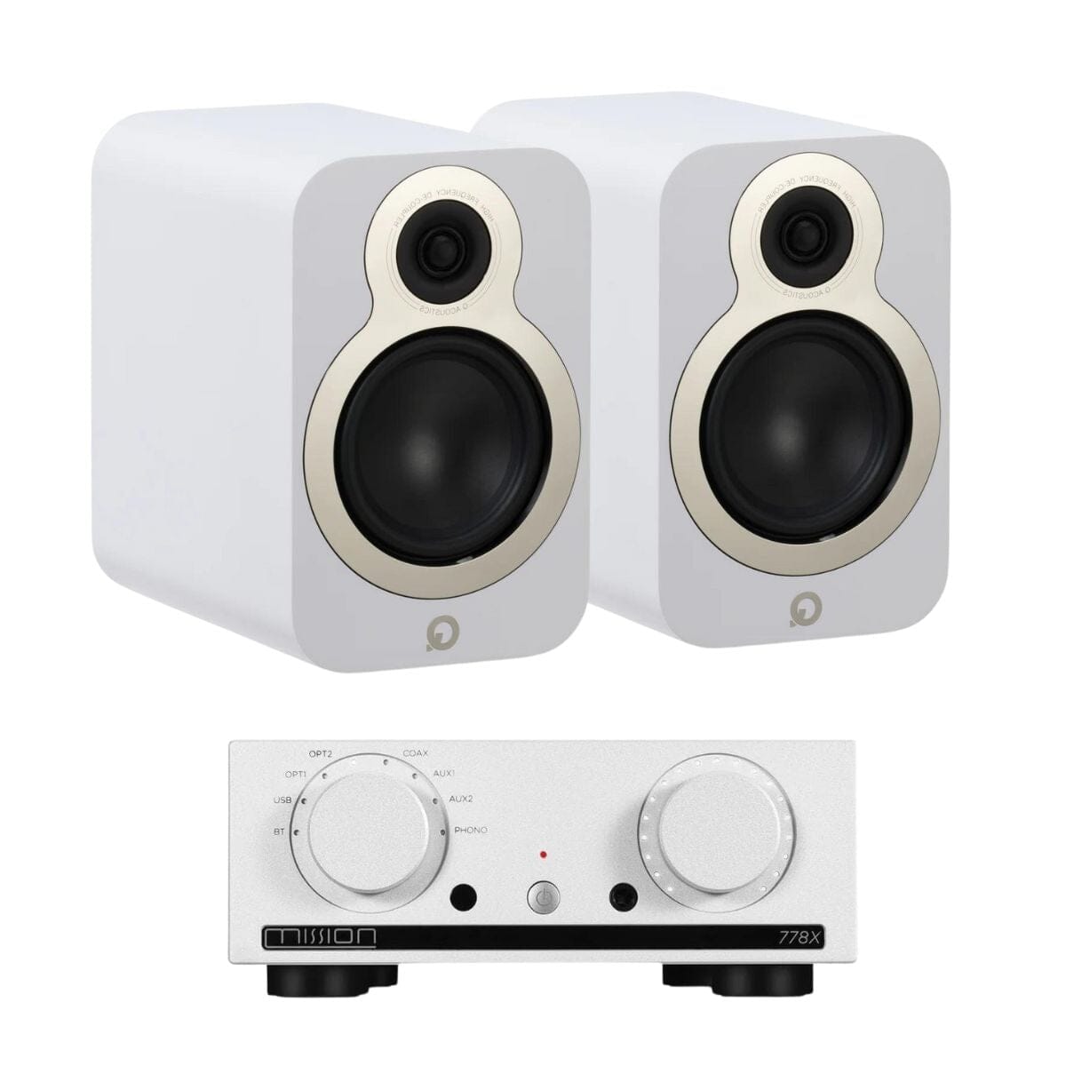 Mission 778X Amplifier + Q Acoustics 3020c Bookshelf Speakers - K&B Audio