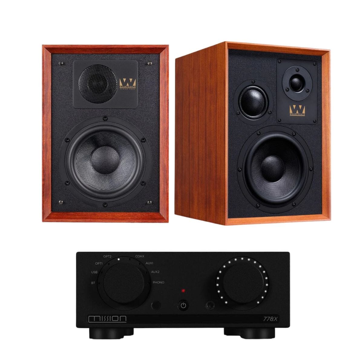 Mission 778X Amplifier + Wharfedale Denton 85 Bookshelf Speakers - K&B Audio