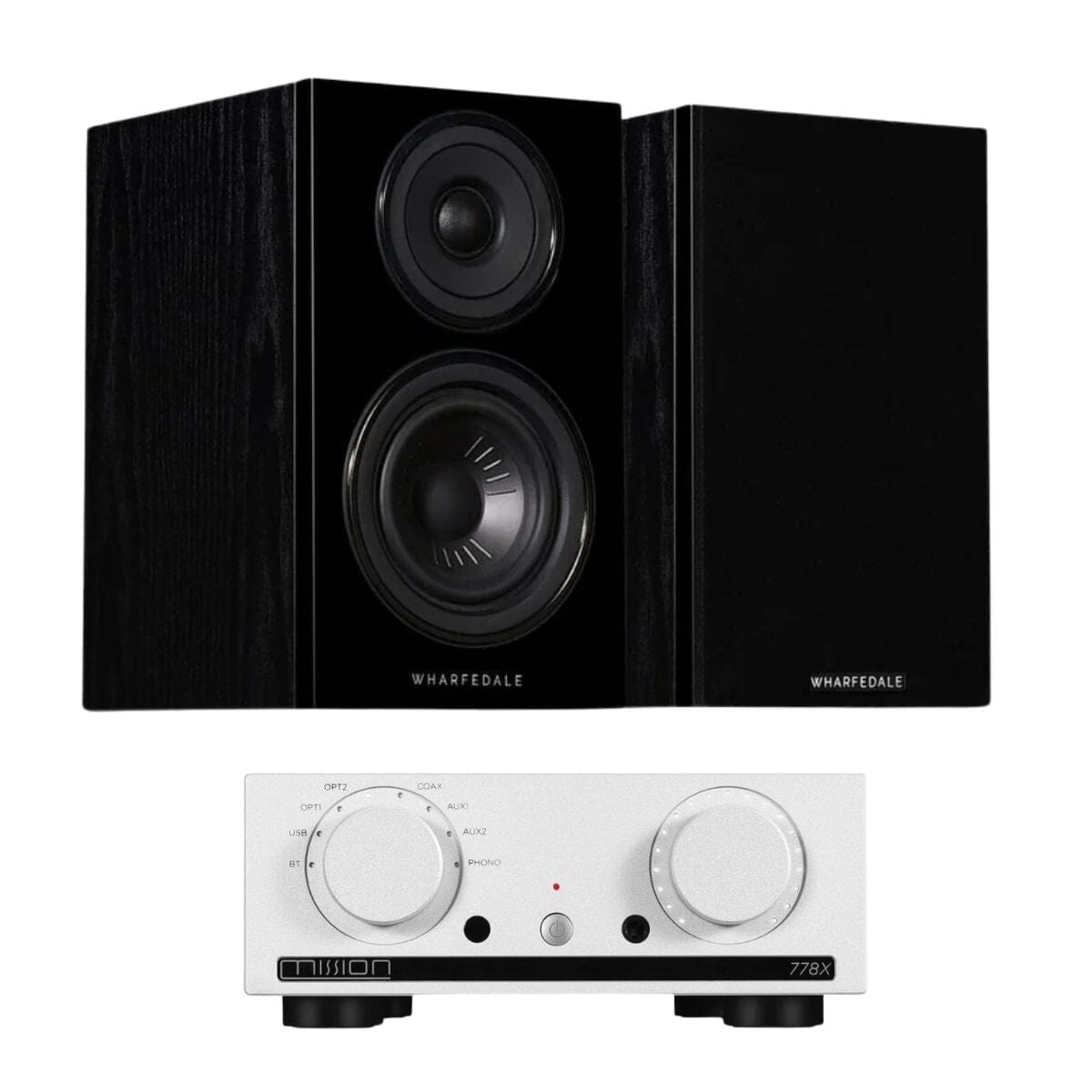 Mission 778X Amplifier + Wharfedale Diamond 12.1 Bookshelf Speakers - K&B Audio