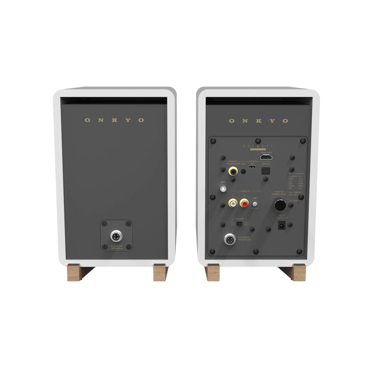 [OPEN BOX] Onkyo GX-30ARC Active Bookshelf Speakers - Creator Series - White - K&B Audio