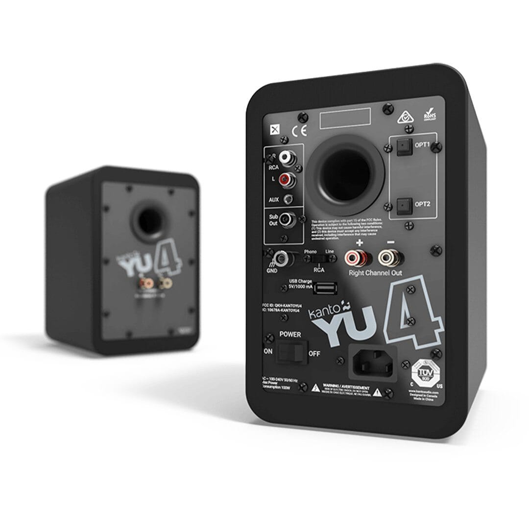 [OPEN BOX] Kanto YU4 70W Active Bookshelf Speakers with Bluetooth (Pair) - Matt Black - K&B Audio