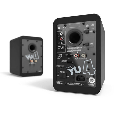 [OPEN BOX] Kanto YU4 70W Active Bookshelf Speakers with Bluetooth (Pair) - Matt Black - K&B Audio