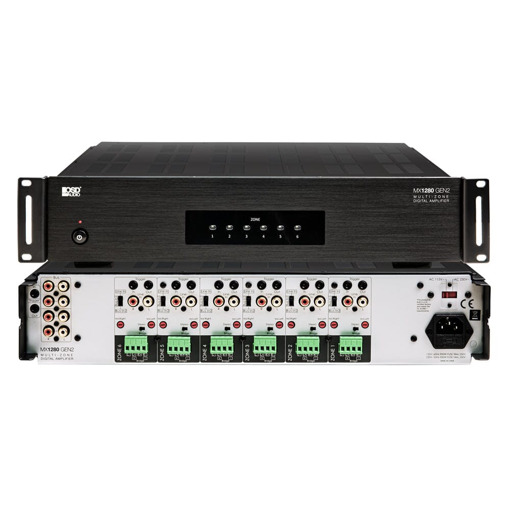 OSD Audio MX1280 80W 6 Zone Amplifier Amplifiers OSD Audio 