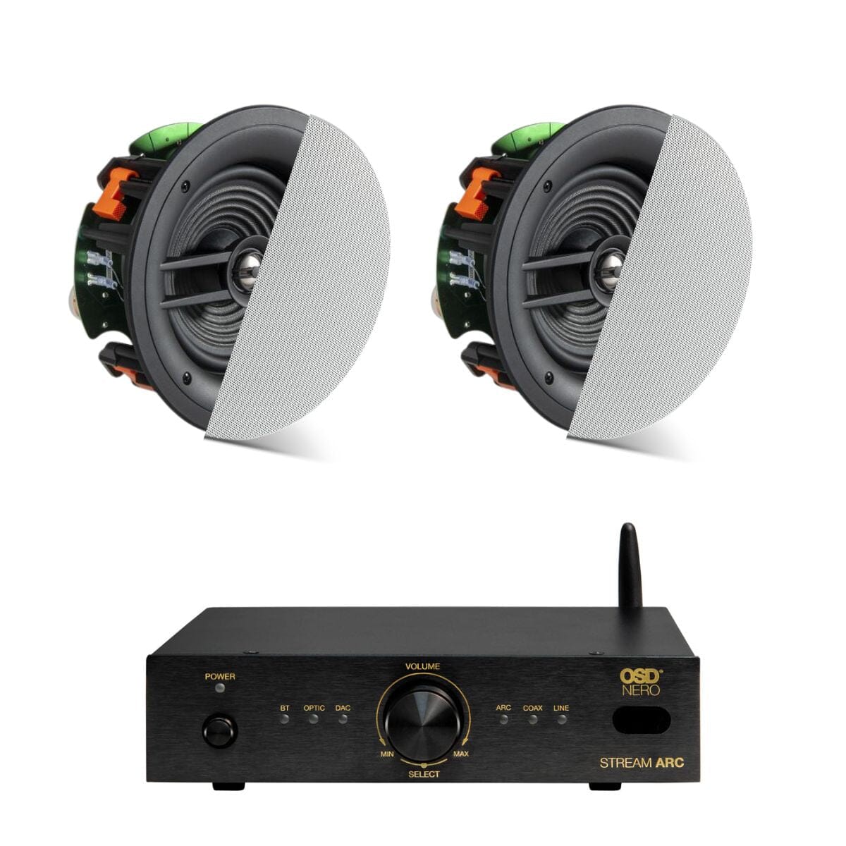 OSD Audio Nero ARC Amplifier + JBL Stage 260C 6.5" Ceiling Speakers - K&B Audio