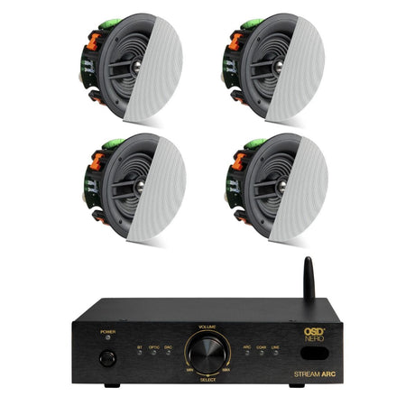 OSD Audio Nero ARC Amplifier + JBL Stage 260C 6.5" Ceiling Speakers In Ceiling Speaker Systems OSD Audio / JBL Two Pairs 