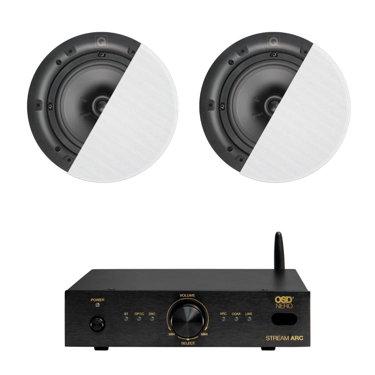OSD Audio Nero ARC Amplifier + Q Acoustics QI80C 8" Ceiling Speakers - K&B Audio