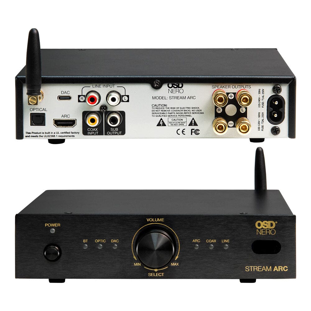 OSD Audio Nero Stream ARC + QI80CE 8" Ceiling Speaker System with Bluetooth & HDMI - K&B Audio