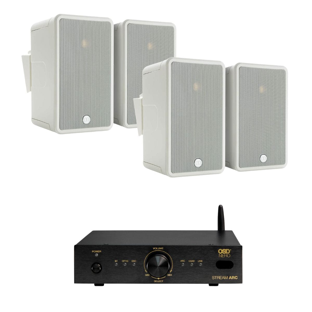 OSD Audio Nero Stream ARC Amplifier + Monitor Audio Climate 60 Outdoor Speakers - K&B Audio