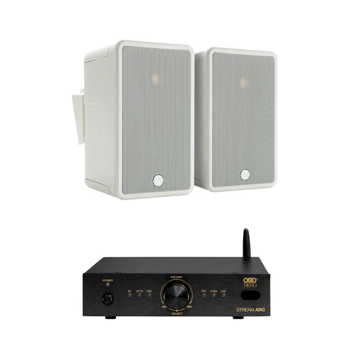 OSD Audio Nero Stream ARC Amplifier + Monitor Audio Climate 60 Outdoor Speakers - K&B Audio