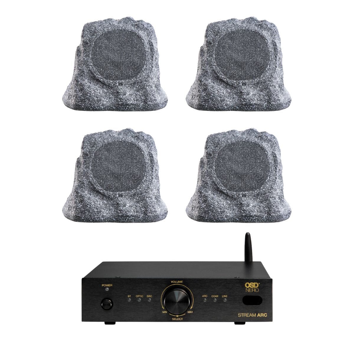 OSD Audio Nero Stream ARC Amplifier + RS670 Rock Speakers - K&B Audio