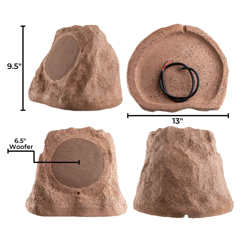 OSD Audio RS670 Outdoor Rock Speakers - Brown (Pair) - K&B Audio