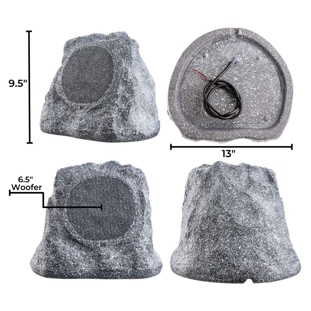 OSD Audio RS670 Outdoor Rock Speakers - Granite (Pair) - K&B Audio