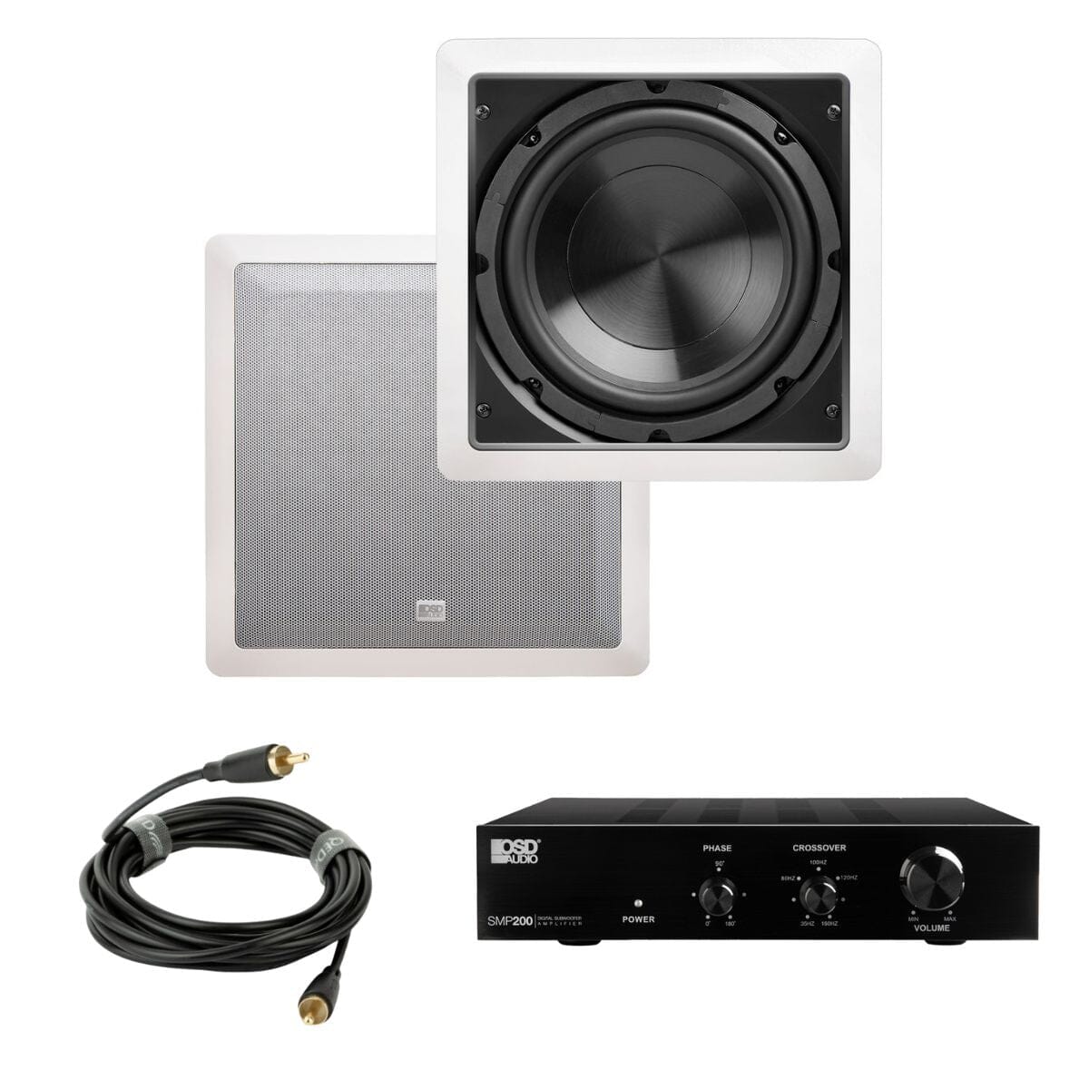 OSD Audio SMP200 + IWS10 10" In Wall Subwoofer Package - 200W - K&B Audio