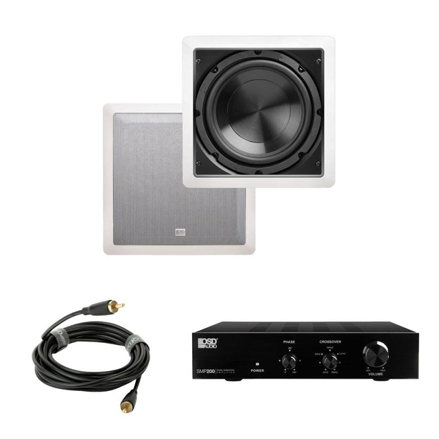 OSD Audio SMP200 + IWS8 8" In Wall Subwoofer Package - 200W - K&B Audio