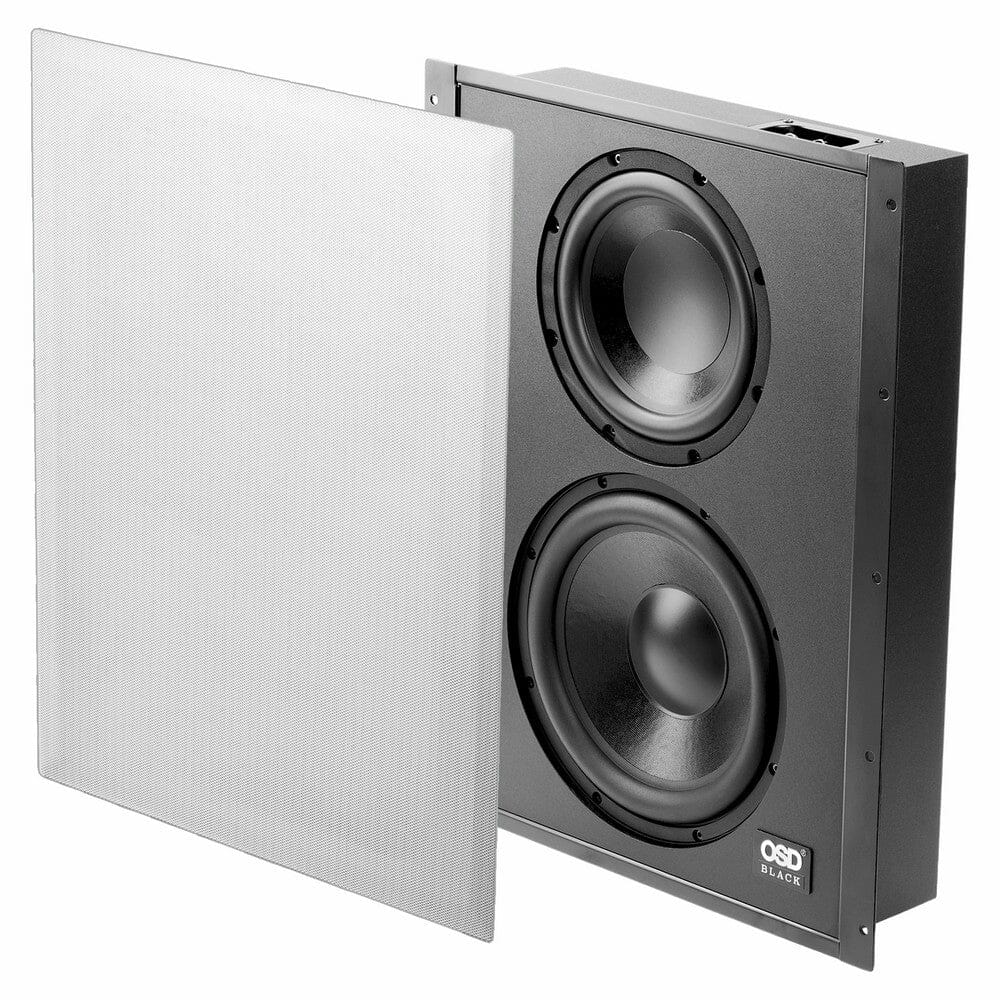 OSD Audio SMP300 + SC800D Black Series In Wall Subwoofer Package - Dual - 300W - K&B Audio