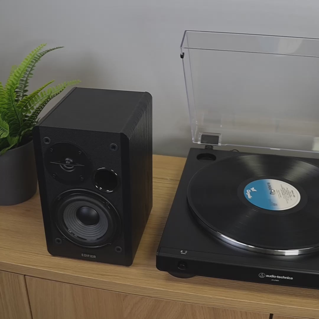 Load video: Audio-Technica LP60X Turntable + Edifier R1280DB Speakers - K&amp;B Audio