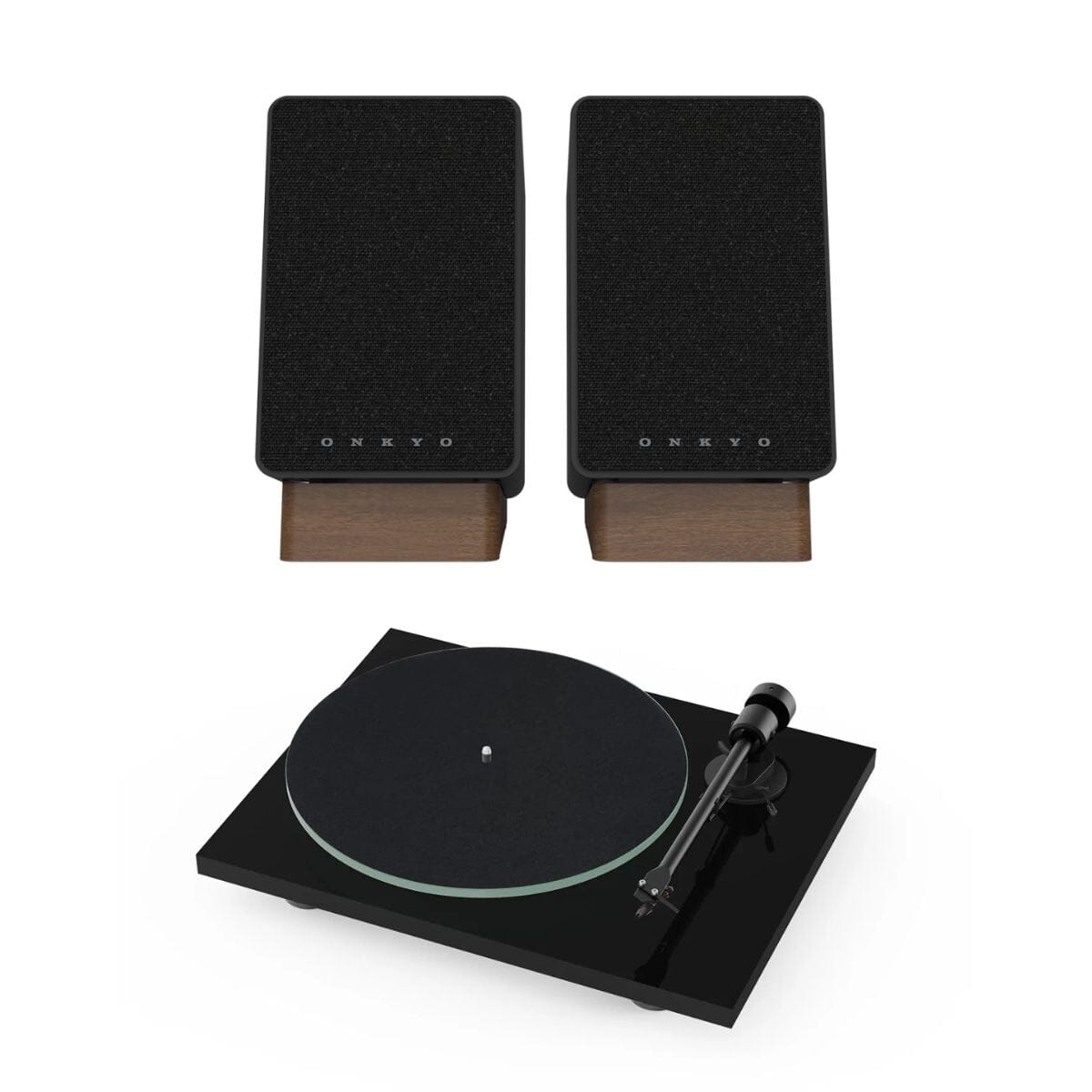 Pro-Ject T1 EVO Turntable + Onkyo GX-30ARC Active Bookshelf Speakers - K&B Audio