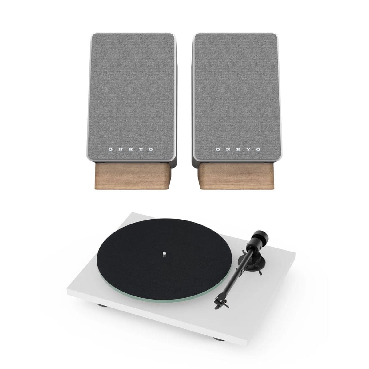 Pro-Ject T1 EVO Turntable + Onkyo GX-30ARC Active Bookshelf Speakers - K&B Audio