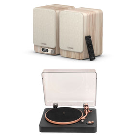 Pure Classic Active Speakers with Bluetooth & DAB Radio + Mitchell Acoustics TT1 Bluetooth Turntable - K&B Audio