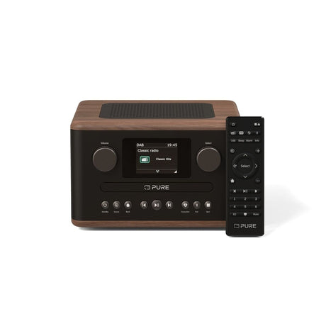 Pure Classic C-D4 DAB/FM Radio with CD Player & Bluetooth Radios Pure Coffee Black / Walnut 