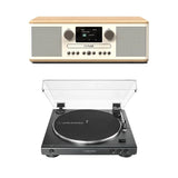 Pure Classic C-D6 CD Player, Radio & Bluetooth + Audio-Technica LP60X Turntable - K&B Audio