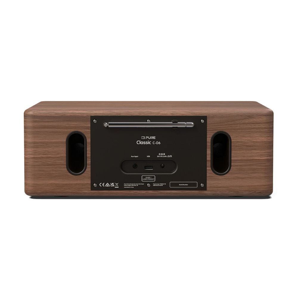 [OPEN BOX] Pure Classic C-D6 DAB/FM Radio with Bluetooth & CD Player - Coffee Black / Walnut - K&B Audio