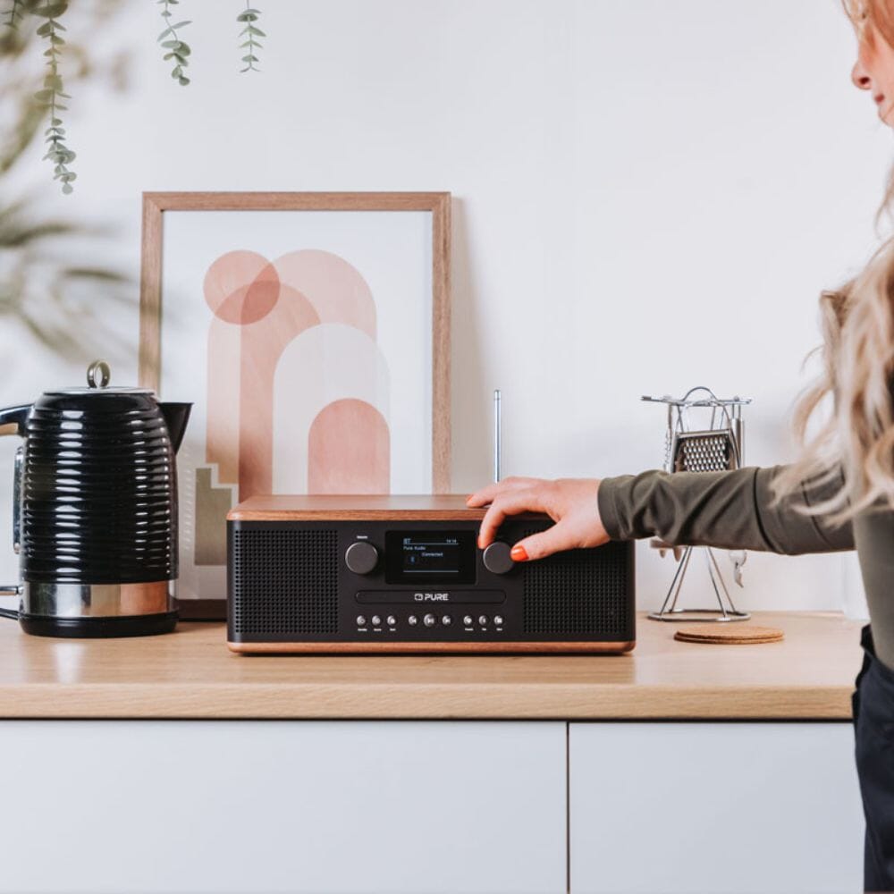 [OPEN BOX] Pure Classic C-D6 DAB/FM Radio with Bluetooth & CD Player - Coffee Black / Walnut - K&B Audio