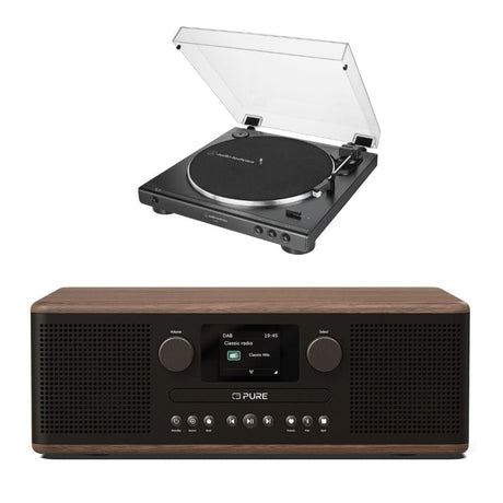 Audio-Technica LP60X Record Player + Pure Classic C-D6 Radio - K&B Audio