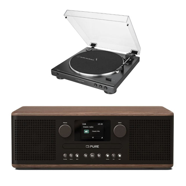 Audio-Technica LP60X Record Player + Pure Classic C-D6 Radio - K&B Audio