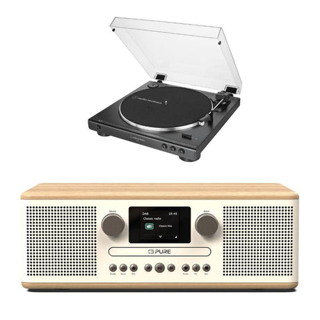 Audio-Technica LP60X Record Player + Pure Classic C-D6 Radio - K&B Audio