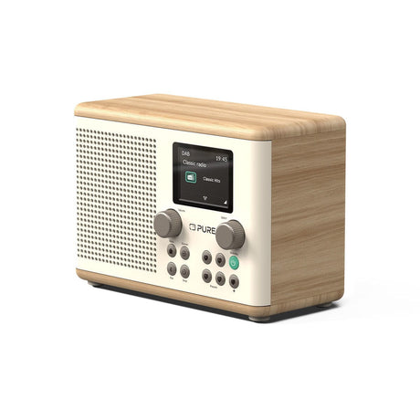 [OPEN BOX] Pure Classic H4 DAB/FM Radio with Bluetooth - Cotton White / Oak - K&B Audio