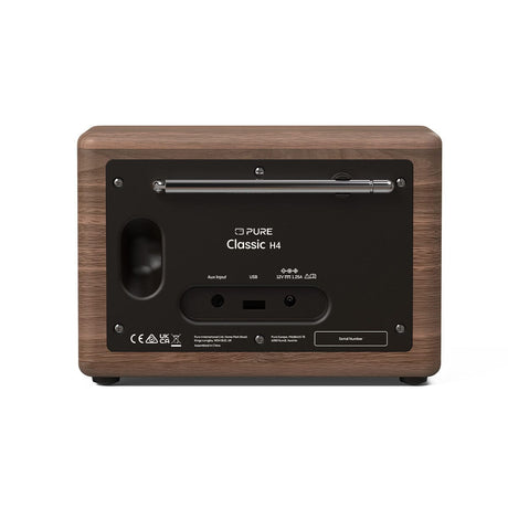 [OPEN BOX] Pure Classic H4 DAB/FM Radio with Bluetooth - Black / Walnut - K&B Audio