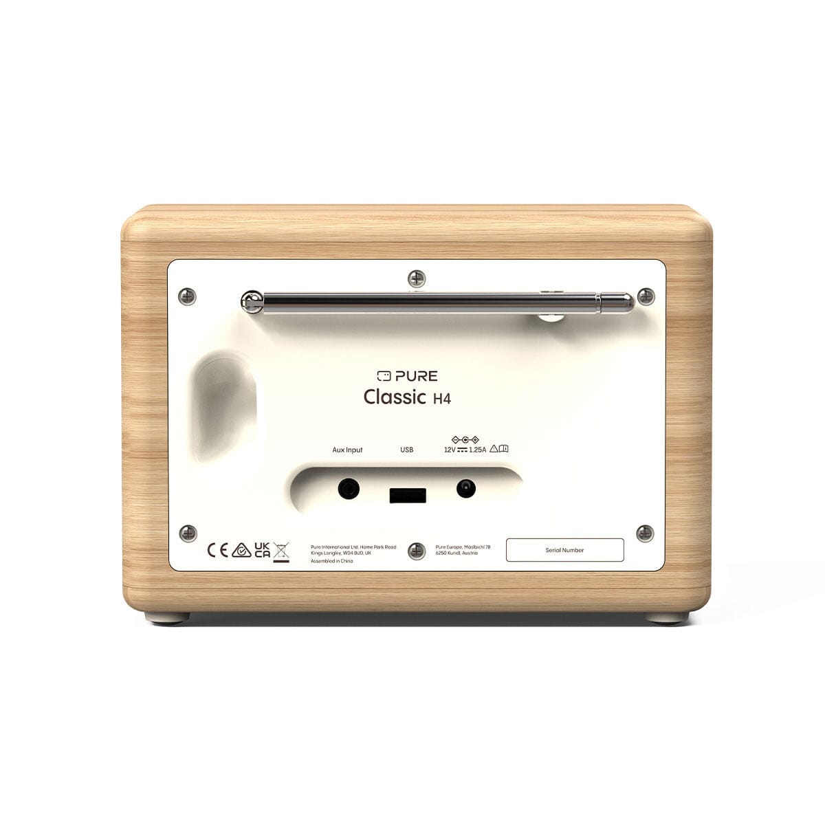 [OPEN BOX] Pure Classic H4 DAB/FM Radio with Bluetooth - Cotton White / Oak - K&B Audio