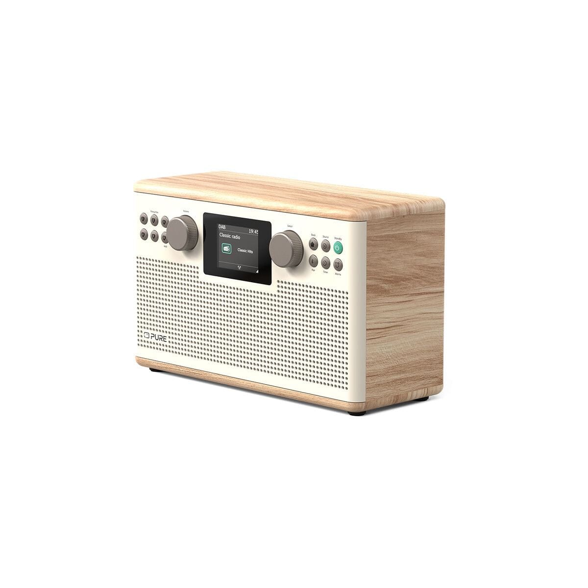 [OPEN BOX] Pure Classic H6 DAB/FM Radio with Bluetooth - White / Oak - K&B Audio