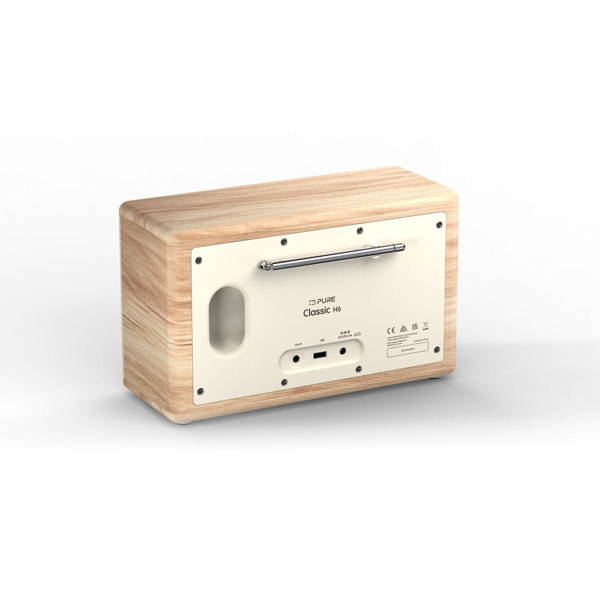 [OPEN BOX] Pure Classic H6 DAB/FM Radio with Bluetooth - White / Oak - K&B Audio