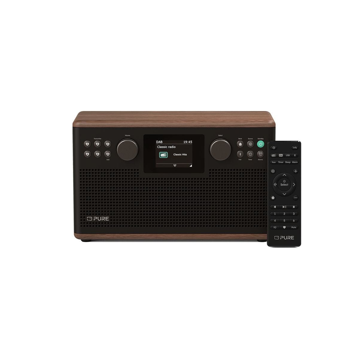 Pure Classic H6 DAB/FM Radio with Bluetooth Radios Pure Coffee Black / Walnut 