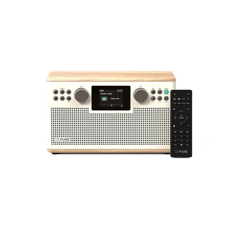 Pure Classic H6 DAB/FM Radio with Bluetooth Radios Pure Cotton White / Oak 