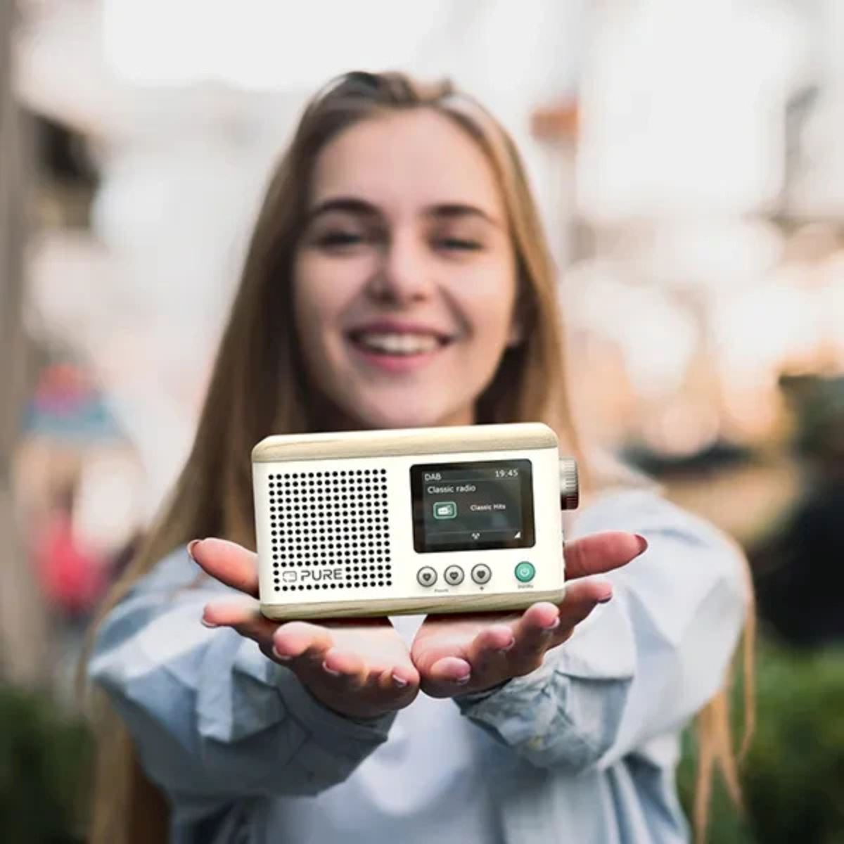 Pure Script Radio V2 PURE Classic Mini Portable Radio - DAB+, Bluetooth, and 15-Hour Battery ...