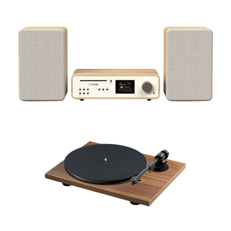 Pure Classic Stereo System with CD / Radio / Bluetooth + Pro-Ject E1.2 Audiophile Turntable - K&B Audio