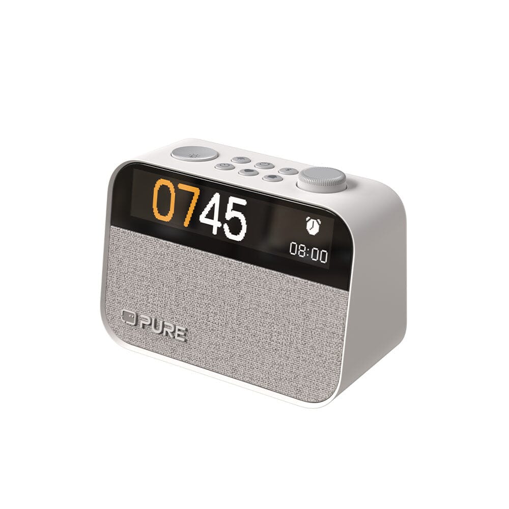 [OPEN BOX] Pure Moment Alarm Clock Radio with Bluetooth - Cotton White - K&B Audio