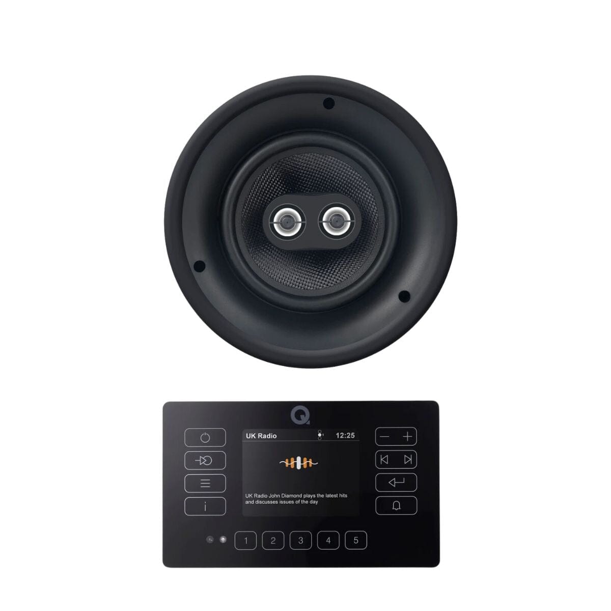 Q Acoustics E120 + OSD Audio ACE840TT 8" Stereo Ceiling Speaker - K&B Audio