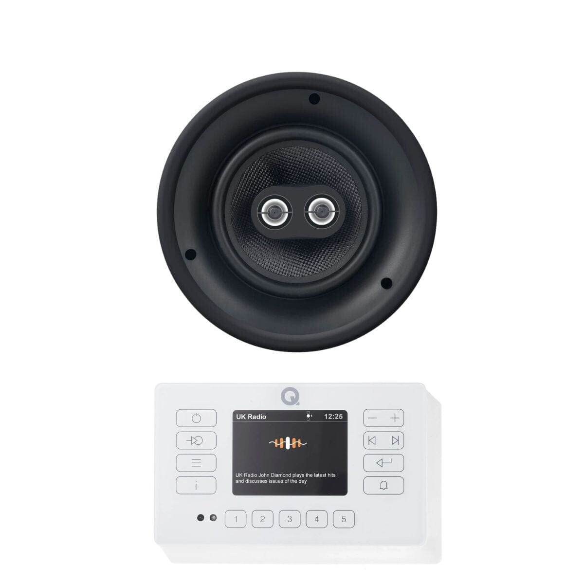 Q Acoustics E120 + OSD Audio ACE840TT 8" Stereo Ceiling Speaker - K&B Audio