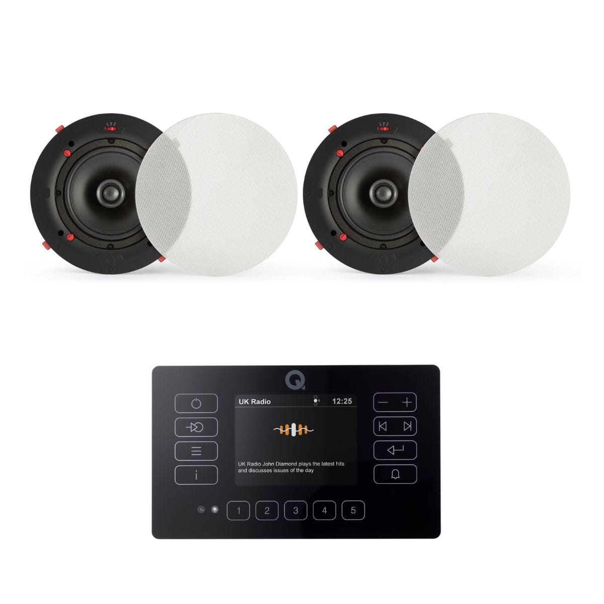 Q Acoustics E120 6.5" Bathroom Ceiling Speaker System with Bluetooth/FM/DAB - K&B Audio