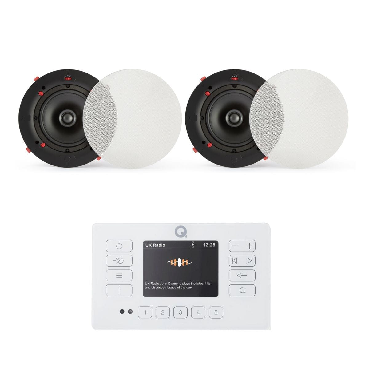 Q Acoustics E120 6.5" Bathroom Ceiling Speaker System with Bluetooth/FM/DAB - K&B Audio