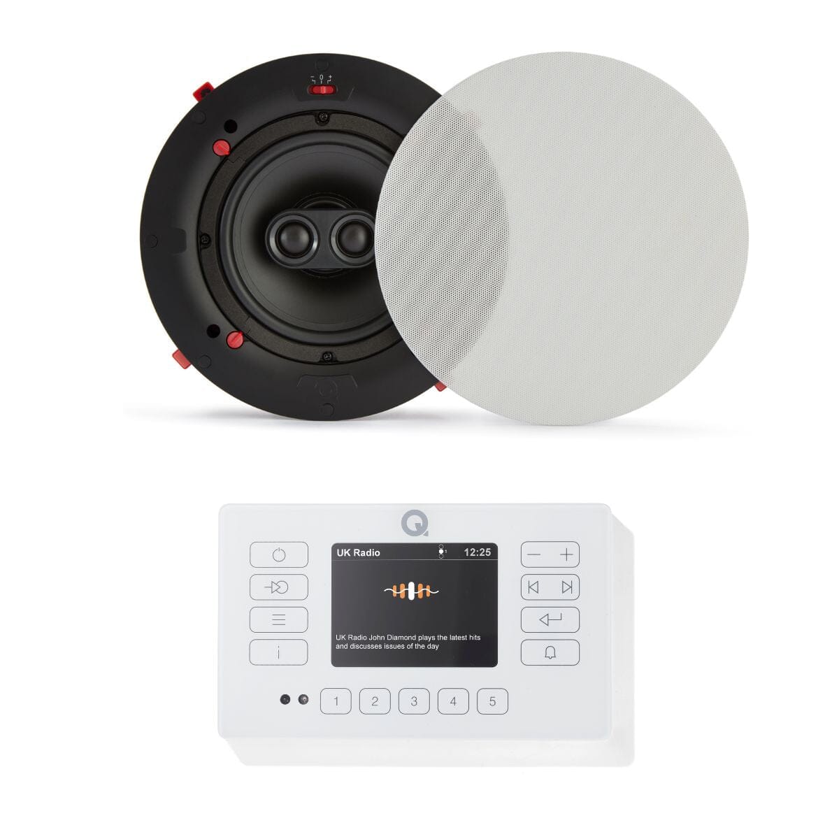 Q Acoustics E120 6.5" Bathroom Ceiling Speaker System with Bluetooth/FM/DAB - K&B Audio
