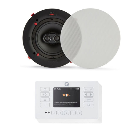 Q Acoustics E120 + QI65CWE 6.5" Bathroom Ceiling Speaker System with Bluetooth/FM/DAB - K&B Audio