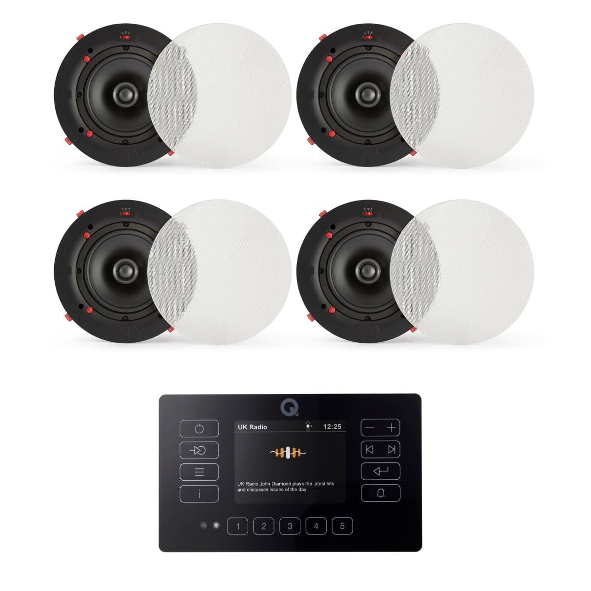 Q Acoustics E120 + QI80CE 8" Ceiling Speaker System with Bluetooth/FM/DAB - K&B Audio