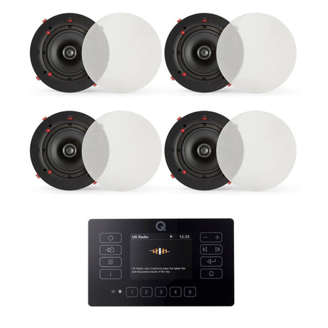 Q Acoustics E120 + QI65CE 6.5" Ceiling Speaker System with Bluetooth/FM/DAB - K&B Audio