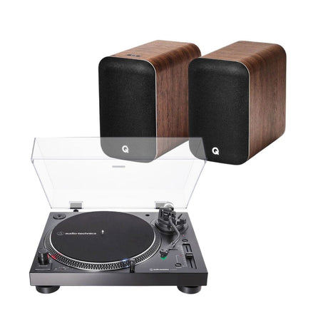 Q Acoustics M20 Active Bookshelf Speakers + Audio Technica AT-LP120XBT-USB Bluetooth Turntable - K&B Audio